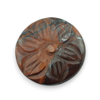 Tygrysie oko czerwone kaboszon carving fi 25 mm nr 8