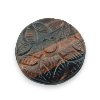 Tygrysie oko czerwone kaboszon carving fi 27 mm nr 24