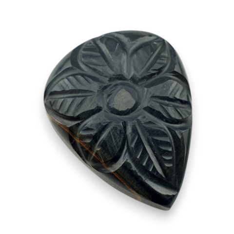 Tygrysie oko niebieskie kaboszon carving 26x20 mm nr 147 Tygrysie oko niebieskie kaboszon carving 26x20 mm nr 147
