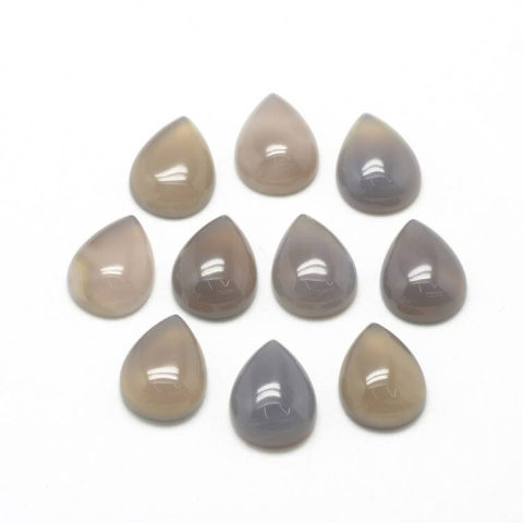Agat szary kaboszon łezka 14x10 mm 1 szt Agat szary kaboszon łezka 14x10 mm 1 szt