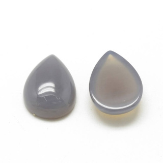 Agat szary kaboszon łezka 14x10 mm 1 szt