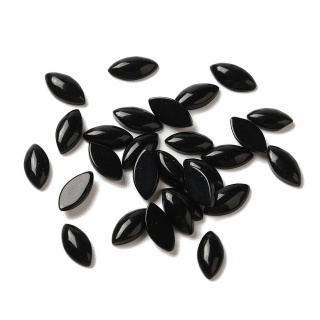 Czarny agat kaboszon markiza 8x4 mm 1 szt