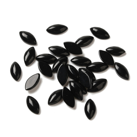 Czarny agat kaboszon markiza 8x4 mm 1 szt Czarny agat kaboszon markiza 8x4 mm 1 szt