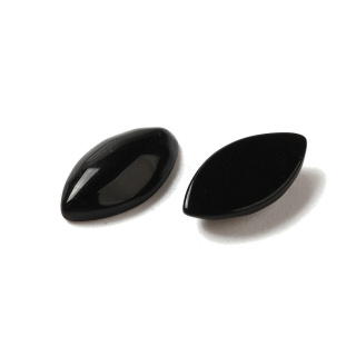 Czarny agat kaboszon markiza 8x4 mm 1 szt