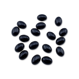 Czarny agat kaboszon 8x6 mm 1 szt