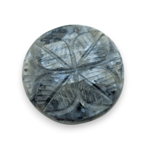 Larvikit kaboszon carving fi 27 mm nr 18 Larvikit kaboszon carving fi 27 mm nr 18