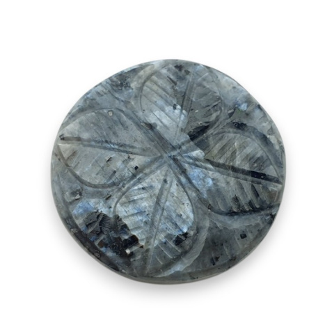 Larvikit kaboszon carving fi 27 mm nr 18 Larvikit kaboszon carving fi 27 mm nr 18