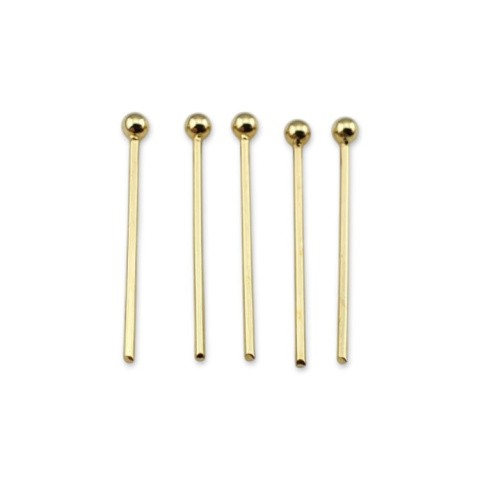 Szpilki z kulką stal szlachetna 18x0,7 mm 10szt pozłacane Szpilki z kulką stal szlachetna 18x0,7 mm 10szt pozłacane