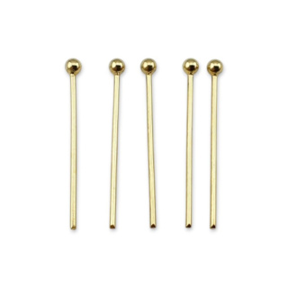 Szpilki z kulką stal szlachetna 20x0,7 mm 10szt pozłacane