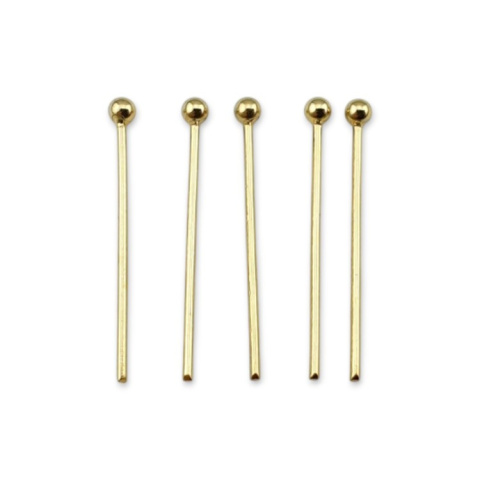 Szpilki z kulką stal szlachetna 20x0,7 mm 10szt pozłacane Szpilki z kulką stal szlachetna 20x0,7 mm 10szt pozłacane