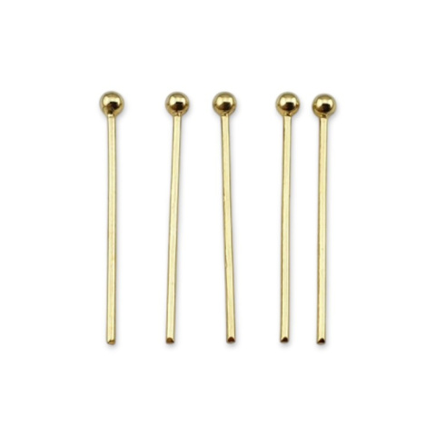Szpilki z kulką stal szlachetna 25x0,7 mm 10szt pozłacane Szpilki z kulką stal szlachetna 25x0,7 mm 10szt pozłacane