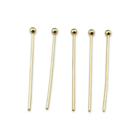 Szpilki z kulką stal szlachetna 30x0,7 mm 10szt pozłacane Szpilki z kulką stal szlachetna 30x0,7 mm 10szt pozłacane