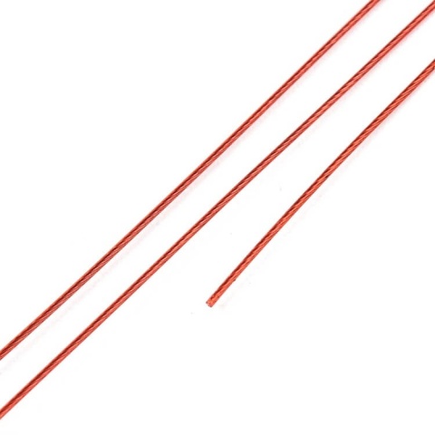 Japońska linka jubilerska stalowa powlekana 0,4 mm 2 m czerwona Japońska linka jubilerska stalowa powlekana 0,4 mm 2 m czerwona