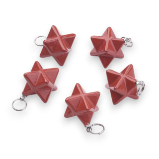 Jaspis czerwony zawieszka merkaba 20 mm 1 szt.