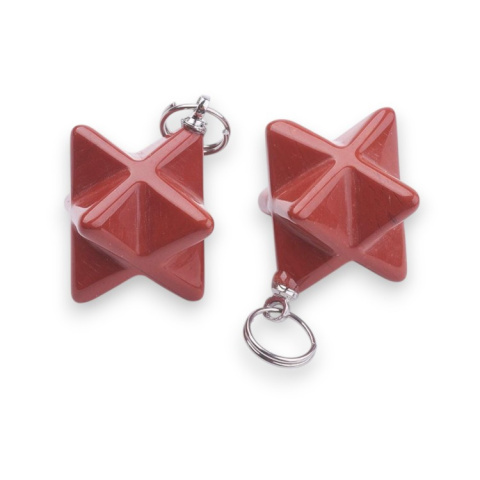 Jaspis czerwony zawieszka merkaba 20 mm 1 szt. Jaspis czerwony zawieszka merkaba 20 mm 1 szt.