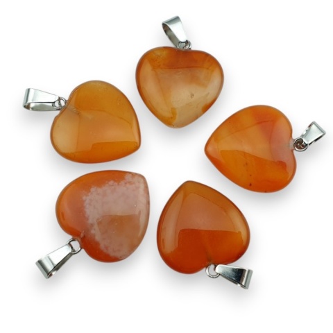 Karneol zawieszka serce 18-20 mm 1 szt. Karneol zawieszka serce 18-20 mm 1 szt.