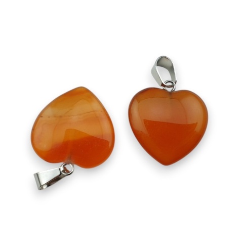 Karneol zawieszka serce 18-20 mm 1 szt. Karneol zawieszka serce 18-20 mm 1 szt.