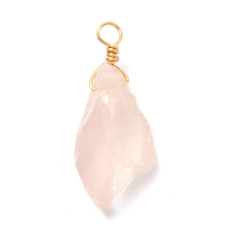 Pink quartz nugget pendant 17-31 mm 1 pc Pink quartz nugget pendant 17-31 mm 1 pc