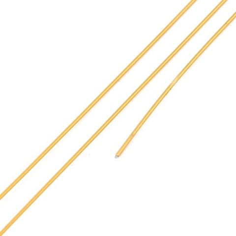 Japońska linka jubilerska stalowa powlekana 0,4 mm 2 m złota Japońska linka jubilerska stalowa powlekana 0,4 mm 2 m złota