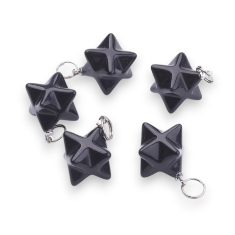 Obsydian zawieszka merkaba 20 mm 1 szt. Obsydian zawieszka merkaba 20 mm 1 szt.