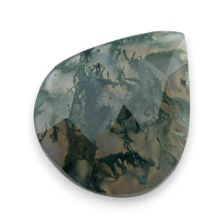 Agat mszysty kaboszon fasetowany 21x17 mm nr 44