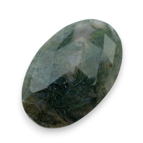Agat mszysty kaboszon fasetowany 29x19 mm nr 36 Agat mszysty kaboszon fasetowany 29x19 mm nr 36