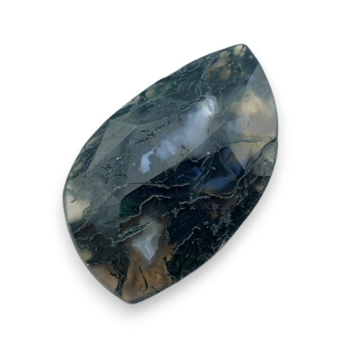 Agat mszysty kaboszon fasetowany 31x19 mm nr 34 Agat mszysty kaboszon fasetowany 31x19 mm nr 34