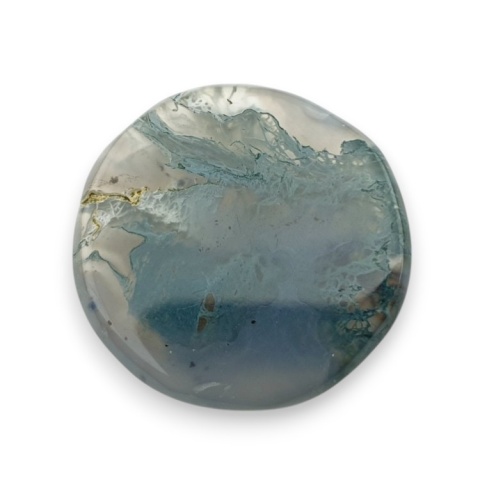 Agat mszysty kaboszon fasetowany fi 21 mm nr 12 Agat mszysty kaboszon fasetowany fi 21 mm nr 12