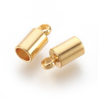Końcówki do wklejania stal szlachetna 6 mm 2 szt pozłacane powłoka IP