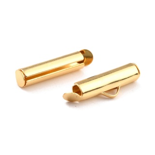 Końcówki tubowe wsuwane stal szlachetna 20 mm 2 szt pozłacane