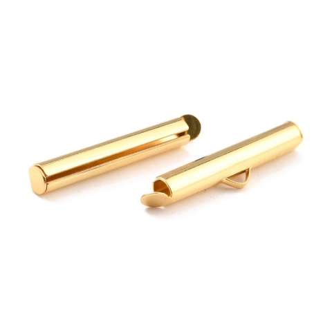 Końcówki tubowe wsuwane stal szlachetna 30 mm 2 szt pozłacane Końcówki tubowe wsuwane stal szlachetna 30 mm 2 szt pozłacane