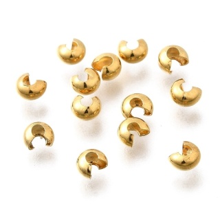 Koralik zaciskowy osłonka stal szlachetna 4x2,5 mm 10 szt pozłacany