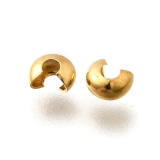 Koralik zaciskowy osłonka stal szlachetna 4x2,5 mm 10 szt pozłacany