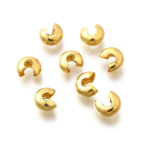 Koralik zaciskowy osłonka stal szlachetna 6,5x3,5 mm 10 szt pozłacany Koralik zaciskowy osłonka stal szlachetna 6,5x3,5 mm 10 szt pozłacany