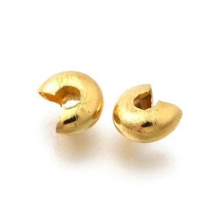 Koralik zaciskowy osłonka stal szlachetna 6,5x3,5 mm 10 szt pozłacany