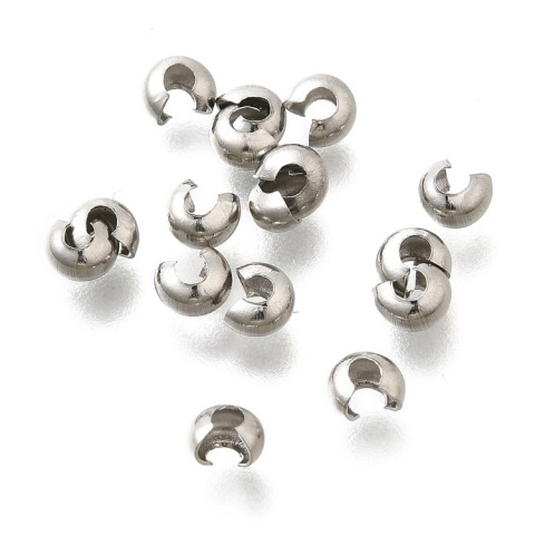 Koralik zaciskowy osłonka stal szlachetna 4x2,5 mm 10 szt Koralik zaciskowy osłonka stal szlachetna 4x2,5 mm 10 szt