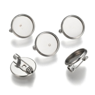 Broszka baza kaboszonu stal szlachetna 12 mm 1 szt