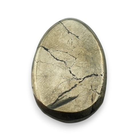 Piryt kaboszon fasetowany 26x18 mm nr 12 Piryt kaboszon fasetowany 26x18 mm nr 12