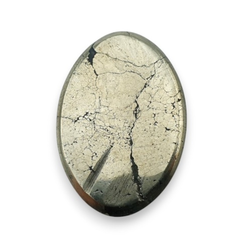Piryt kaboszon fasetowany 30x20 mm nr 18 Piryt kaboszon fasetowany 30x20 mm nr 18