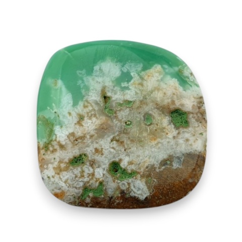 Chryzopraz kaboszon fasetowany 26x25 mm nr 22 Chryzopraz kaboszon fasetowany 26x25 mm nr 22