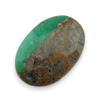 Chryzopraz kaboszon fasetowany 27x18 mm nr 38