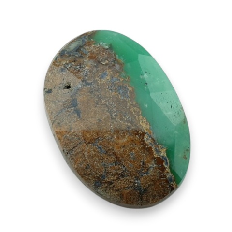 Chryzopraz kaboszon fasetowany 27x18 mm nr 38 Chryzopraz kaboszon fasetowany 27x18 mm nr 38