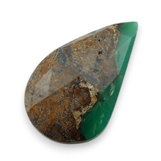 Chryzopraz kaboszon fasetowany 28x17 mm nr 34