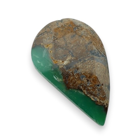 Chryzopraz kaboszon fasetowany 28x17 mm nr 34 Chryzopraz kaboszon fasetowany 28x17 mm nr 34