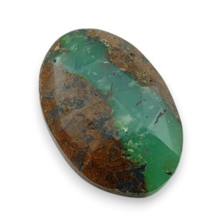 Chryzopraz kaboszon fasetowany 28x19 mm nr 17
