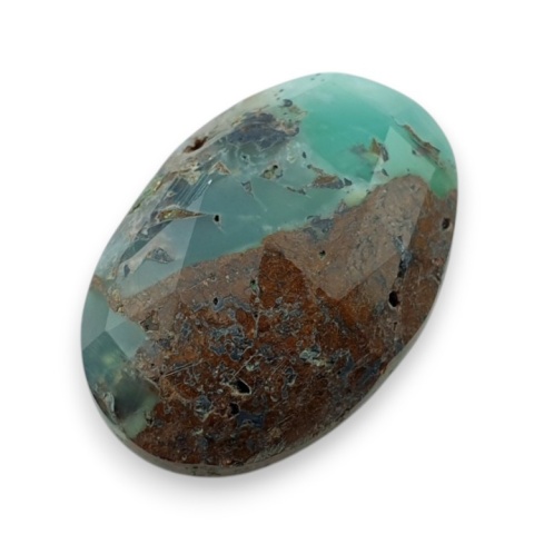 Chryzopraz kaboszon fasetowany 28x19 mm nr 21 Chryzopraz kaboszon fasetowany 28x19 mm nr 21