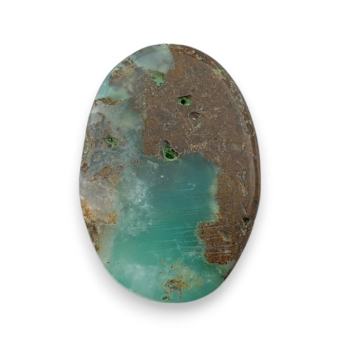 Chryzopraz kaboszon fasetowany 28x19 mm nr 21 Chryzopraz kaboszon fasetowany 28x19 mm nr 21