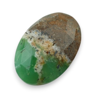 Chryzopraz kaboszon fasetowany 28x19 mm nr 31