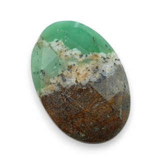 Chryzopraz kaboszon fasetowany 28x19 mm nr 31