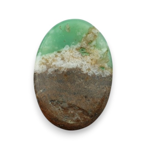 Chryzopraz kaboszon fasetowany 28x19 mm nr 31 Chryzopraz kaboszon fasetowany 28x19 mm nr 31